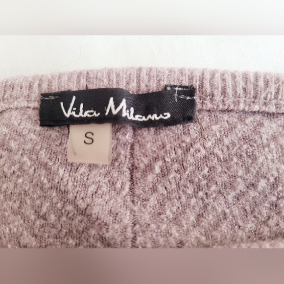Vila Milano Women's Wool Blend Sweater Boat Neck Soft Peplum Hem Mauve Small - Picture 2 of 16